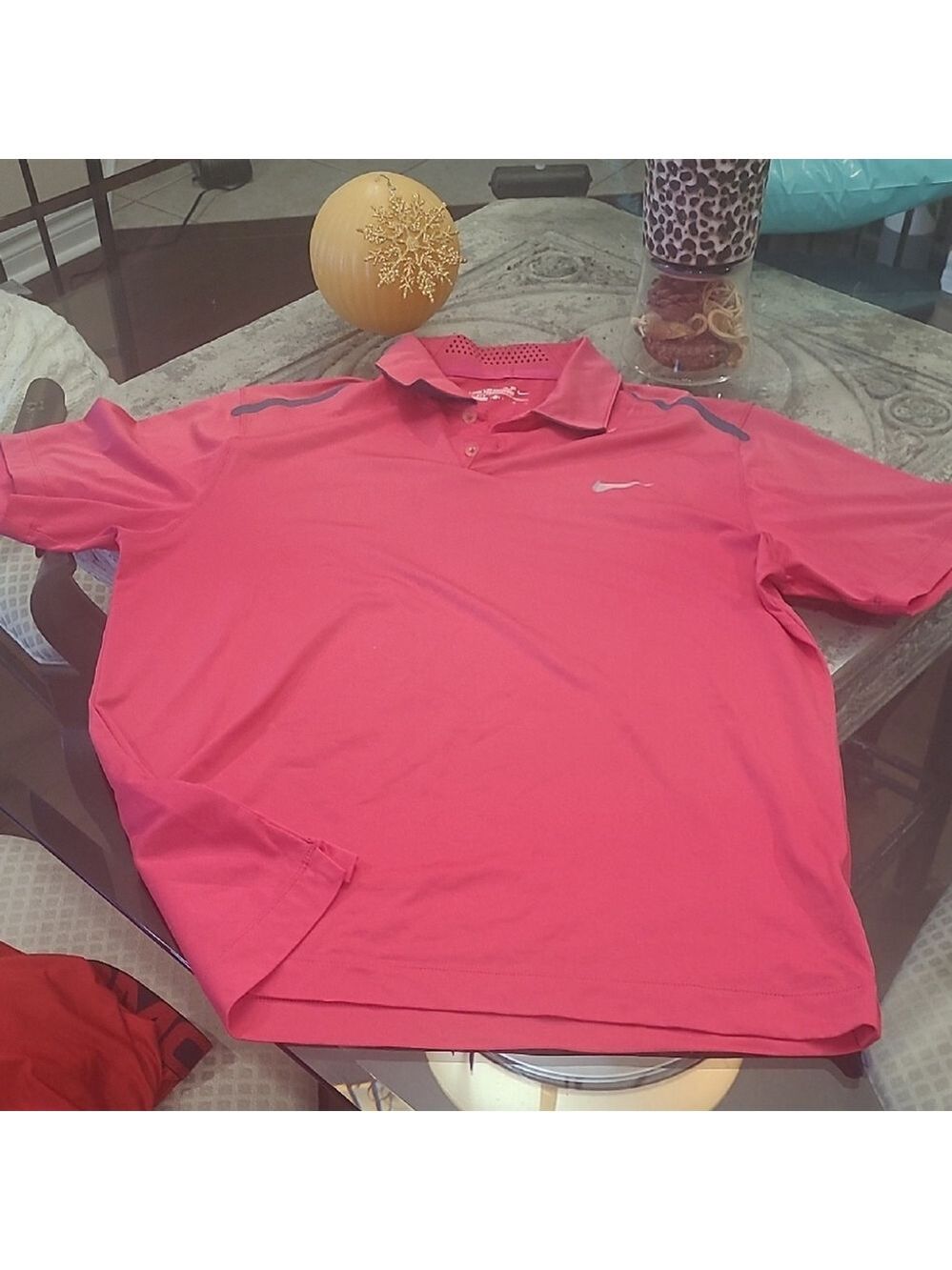 Nike Men's Vibrant Pink Polo Golf Shirt Large